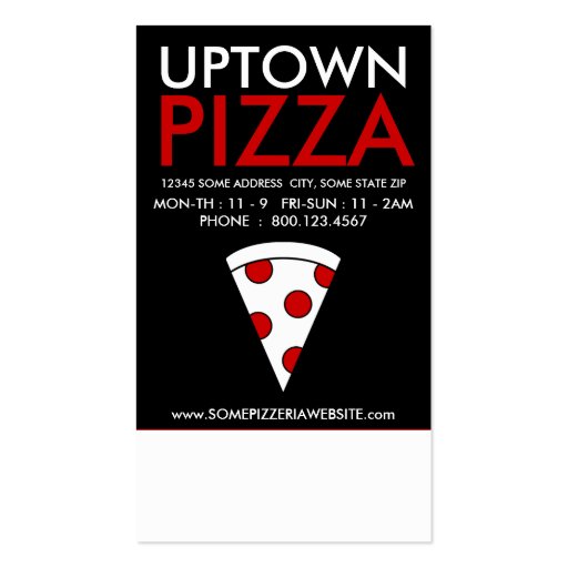 pizza loyalty (wordWEBs) Business Card (back side)