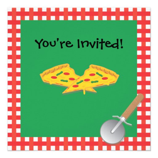 Pizza Making Birthday Party Invitation Card