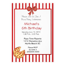 Pizza Party Birthday Invitation