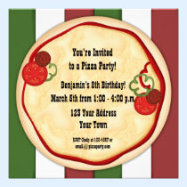 Pizza Party Birthday Invitation invitations
