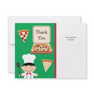 Pizza Party Birthday Thank You Card invitation