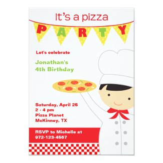 Pizza Party Boy Invitations Personalized Invites