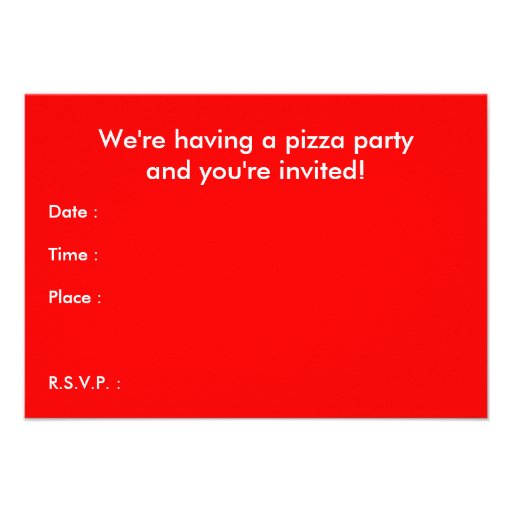 pizza! party custom announcements