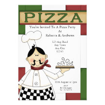 Pizza Party Custom Invitations