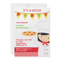 Pizza Party Girl Invitations