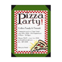 Pizza Party Invitation postcards by colourfuldesigns Pizza Party Invitation postcards