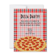 Pizza Party Invitation, Tablecloth Design invitation