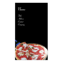 PIZZA PARTY ITALIAN KITCHEN, RESTAURANT ,black red Business Card Templates