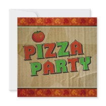 Pizza Party Takeout Box Celebration Invitation