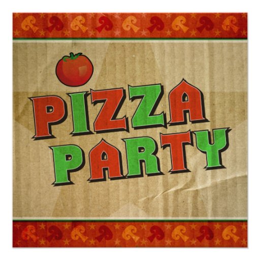 Pizza Party Takeout Box Celebration Invitation