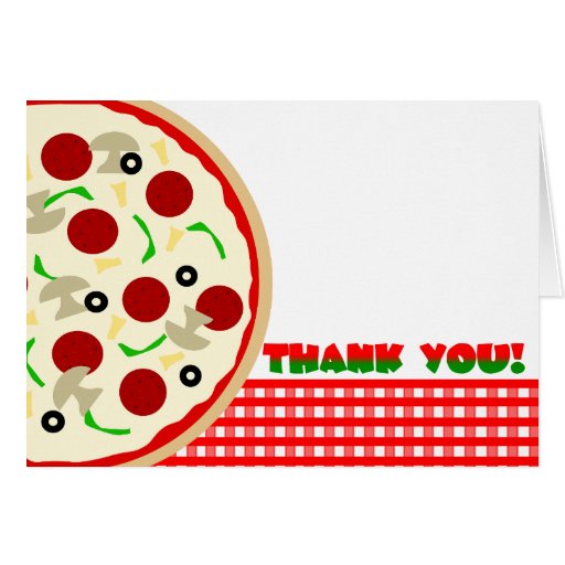 Pizza Party Thank You Note Card Zazzle