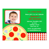 Pizza Photo Birthday Party Invitations invitations