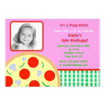 Pizza Photo Birthday Party Invitations invitations