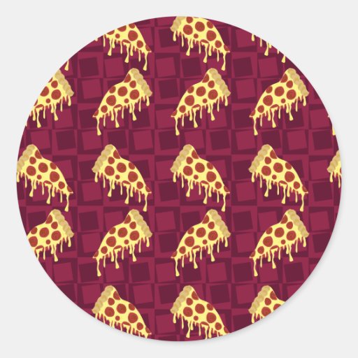 Pizza Pie Pattern Round Sticker