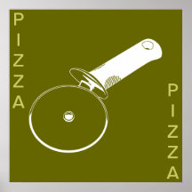 PIZZA poster(Olive and White w/ words or without)