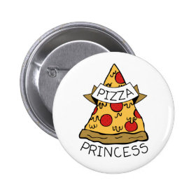 Pizza Princess Pinback Buttons