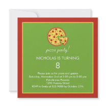 Pizza Slices - Birthday Party Invitation