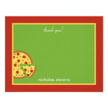 Pizza Slices - Thank You Card Announcements