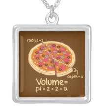 Pizza Volume Mathematical Formula = Pi*z*z*a Personalized Necklace