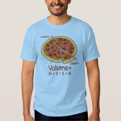 Pizza Volume Mathematical Formula = Pi*z*z*a Tee Shirt