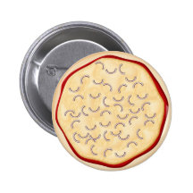 Pizza with onions pinback button
