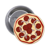 Pizza with pepperoni and onions pin