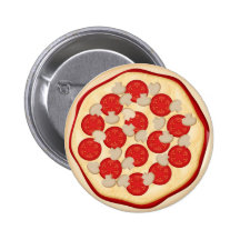 Pizza with tomatoes and mushrooms buttons