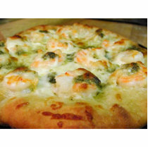 Pizzas Cheese Pesto Shrimp photo sculptures