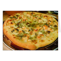 Pizzas Food Cheeses Shrimp Pesto cards
