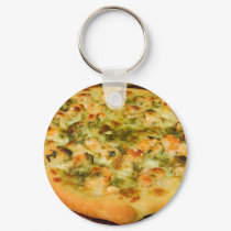 Pizzas Food Cheeses Shrimp Pesto keychains