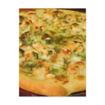 Pizzas Food Cheeses Shrimp Pesto postcards