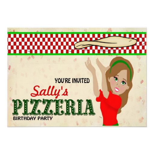 Pizzeria Party Girl Invitation