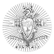 PKA Crest BW Weathered Round Stickers