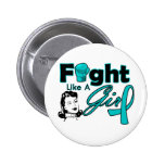 PKD Fight Like A Girl - Retro Girl buttons