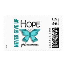 PKD Never Give Up Hope Butterfly 4.1 Postage Stamps