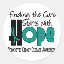 PKD Polycystic Kidney Disease HOPE 4 Round Sticker
