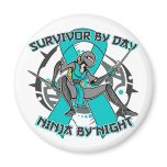 PKD Survivor By Day Ninja By Night magnets