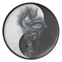 Placa china del dragón de Yin Yang Platos Para Fiestas