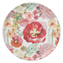 Placa de la flor plato para fiesta