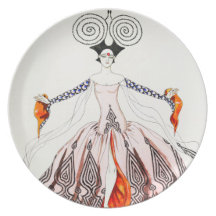 Placa de moda del art déco de Jorte Barbier Platos De Comidas