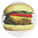 Placa del cheeseburger platos