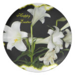 Placa del lirio de pascua platos