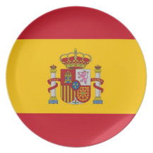 Placa española de la bandera platos para fiestas