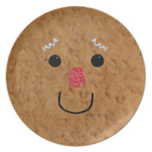 Placa frontal del hombre de pan de jengibre plato de cena