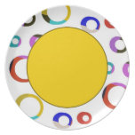 Placa retra de los aros de Colorblock - amarillo Plato