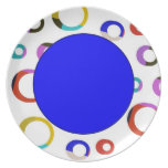 Placa retra de los aros de Colorblock - azul Platos De Comidas