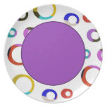 Placa retra de los aros de Colorblock - púrpura Platos De Comidas