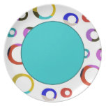Placa retra de los aros de Colorblock - turquesa Plato