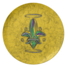 Placas de la flor de lis/del carnaval plato para fiesta