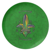 Placas de la flor de lis/del carnaval platos
